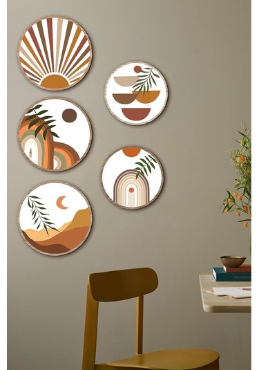 Notpa Dekorize Mdf 5 Parça Çerçeve Görünümlü Tablo Set 5001 50 X 70 Renkli