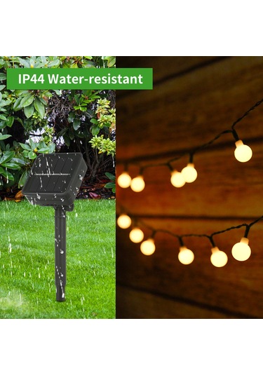 Singree Güneş Enerjili 60 Led Aydınlatma Küreleri - 8 Modlu, Ip44 Su Geçirmez, 8 Metre Sıcak Beyaz