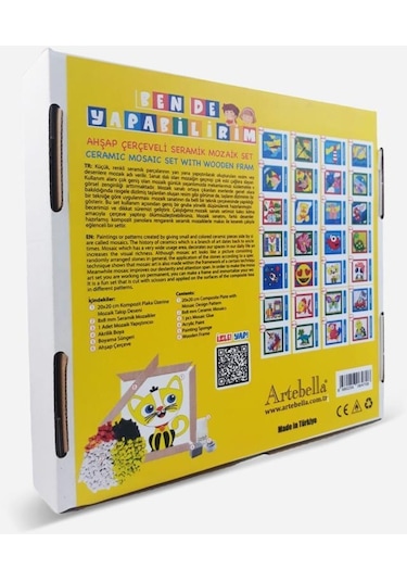 19 I Çocuk Ahşap Çerçeveli Seramik Mozaik Set 20x20 Cm