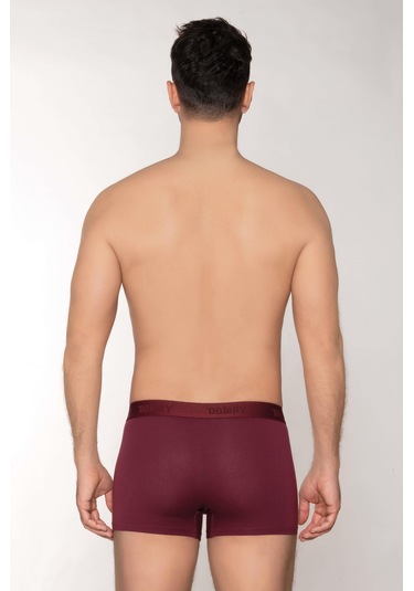 Dowry Erkek Modal Boxer Logo Lastikli Kısa Bordo Bordo