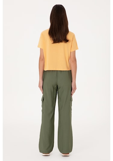 U.S. Polo Assn. Kadın Koyu Haki Cargofit Kanvas Pantolon 50309123-VR111