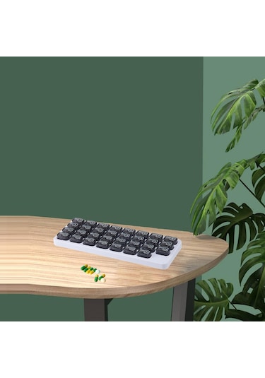 Suntek 31 Izgaralı Hap Kutusu Aylık Gün Bölmeli Seyahat Gri