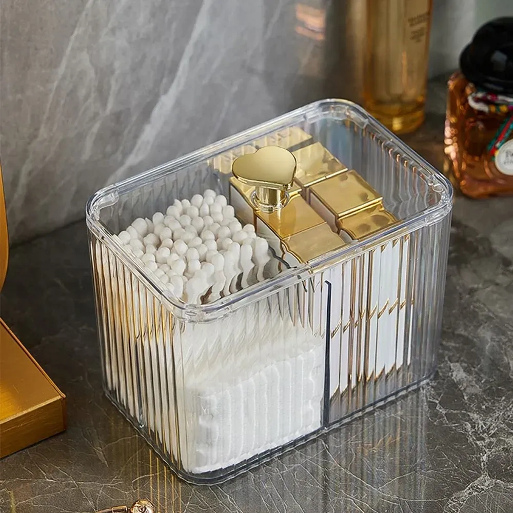 Kosona Üç Bölmeli Pet Organizer - Kosmetik, Vücut Bakımı Malzemeleri İçin Suya Dayanıklı, Şeffaf Beyaz Depolama Kutusu Şeffaf