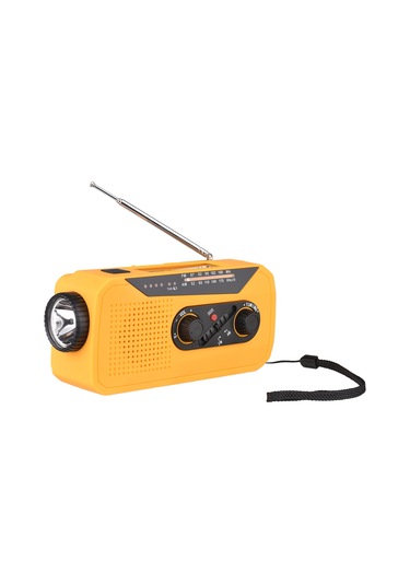 Lemestar Hn-038s Avrupa Tipi Turuncu Güneş Enerjili El Çarklı Radyo - Led Fener, Am/fm, Sos Alarmı İle Kamp Ve Acil Durum Radyosu