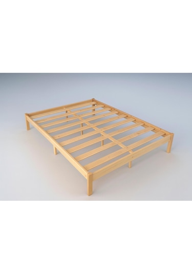 Doğal Masif Ahşap Butik Karyola Naturel Başlıksız 140x200 Doğal Masif Ahşap Butik Karyola Naturel Başlıksız 140x200