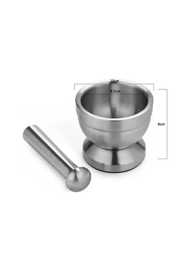 Yuqing Çift Mini Paslanmaz Çelik Metal Harç Tuz Ve Havaneli Çelik