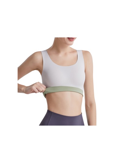 Geeroyoo Kadınlar İçin Çift Taraflı Spor Sütyen - Rahat Ve Destekleyici Yoga Sütyeni Beyaz & Açık Yeşil