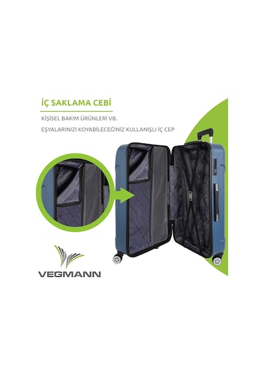Vegmann Vela Mavi 2'li Valiz Seti Orta Boy ,kabin Boy Çok Renkli