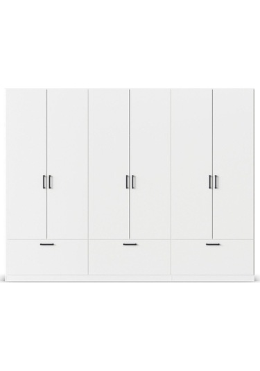 Alev Giyinme Dolabı - Çok Amaçlı Dolap - Gardırop 270 Cm-6 Kapaklı-3 Çekmeceli