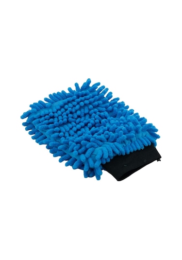 Mikrofiber Araba Araç Oto Yıkama Eldiveni Makarna Şönil Eldiven Mavi Oto Detailing