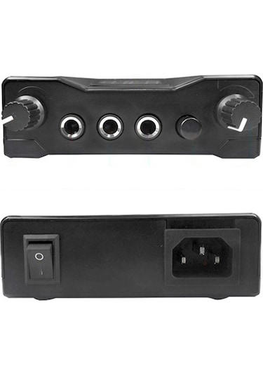 Magideal Profesyonel Kartuşlu Dövme Makinesi Kalem Döner Set Ayak Pedalı Siyah