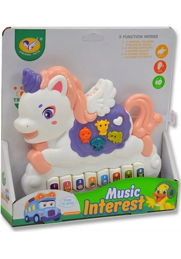 Seher Oyuncak Pilli Müzikli Unicorn Minik Piyano 855-113d