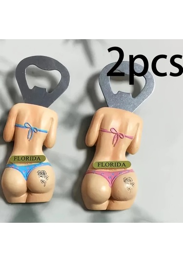 Primepickings Mavi Pembe 3d Bikini Desenli Paslanmaz Çelik Seyahat Bardağı Ve Şişe Açacağı Mavi+pembe