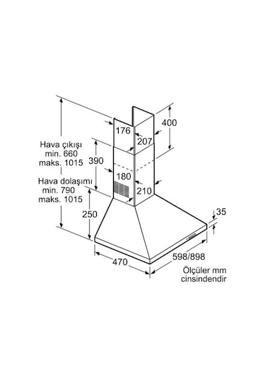Siemens LC64PCC50T Ankastre Duvar Tipi 60 CM Davlumbaz