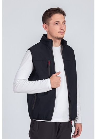 Vatan Tekstil Softshell Dik Yaka Erkek Yelek Lacivert