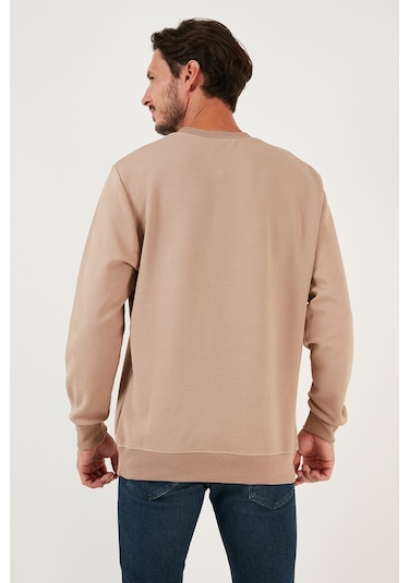 Buratti Pamuklu Bisiklet Yaka Regular Fit Basic Erkek Sweat 5905521 Vizon