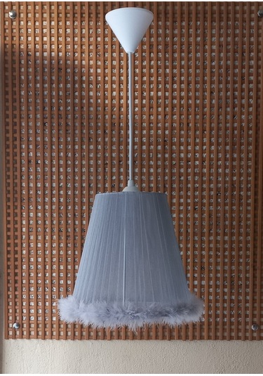 N-49 Gri Organze Yatak Odası Çocuk Ve Bebek Odası Avize Gri