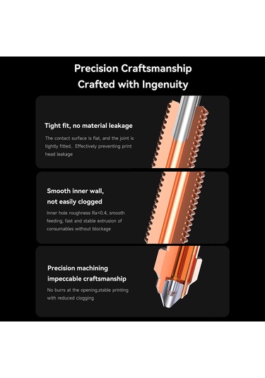 Suofeng K1c/k1 Max Uyumlu Yüksek Akışlı Titanyum Alaşımlı Bimetalik 3d Yazıcı Nozulu - 1.0mm Çap