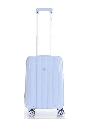 Mçs Bavul Orta Ve Kabin 2li Set Kırılmaz Silikon Valiz V305 Bebemavi Bebe Mavisi