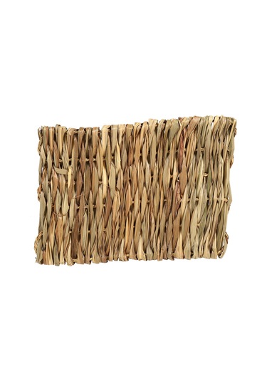 Qingmipy Küçük Evcil Hayvanlar İçin Doğal El Dokuma Çimen Mat - Dinlenme, Oynama Ve Diş Tırmalama S Boyut