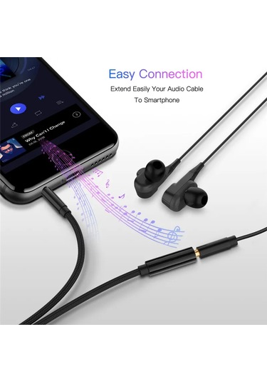 3.5mm Jack Aux Kablosu Ses Uzatma Kablosu Kulaklıklar Hoparlör Genişletici Silver 1.5m Diğer