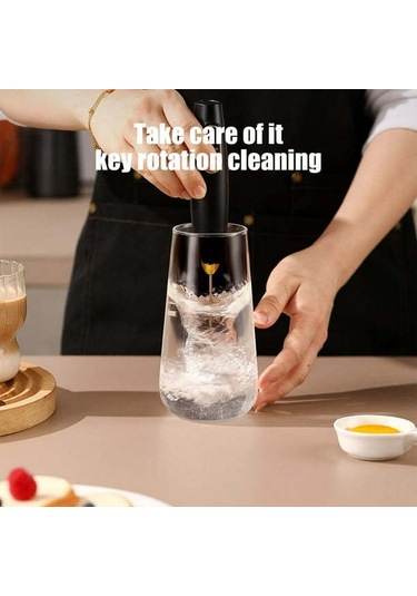 Geeksen Usb Şarjlı Plastik Siyah Elektrikli Milk Frother - 3 Seviye Kahve Çırpıcı, Kremalı Kahve Ve Cappuccino İçin Mini Mikser Siyah