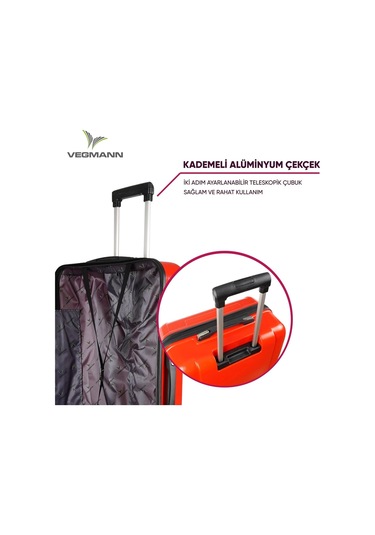 Vegmann Vela Kırmızı Orta Boy Valiz Kırmızı