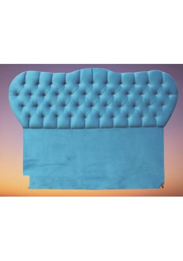 Başlık Alc Kristal Model 120cm Baby Face Kumaş Modern Kapitone Mavi Renk El Yapı 120 CM