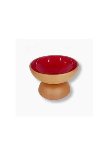 Oval Ayaklı Kase Kırmızı