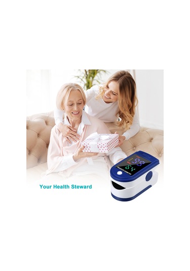 Vkemall Pulse Oksimetre Parmak Ucu Nabız Oksimetresi Kan Oksijen Doygunluğu Nabız Hızı Monitörü Çift Yön Mavi