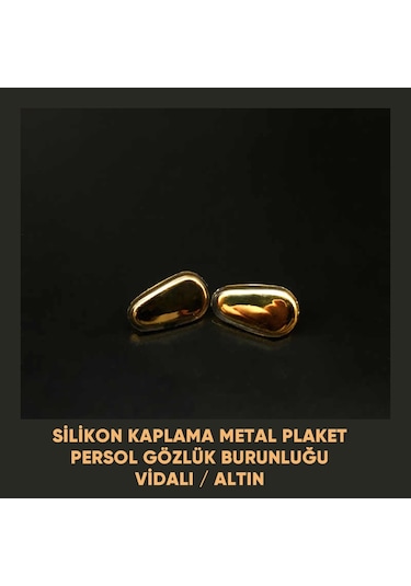 Persol Gözlük Silikon Kaplı Metal Gözlük Burunluğu Altın 1 Çift