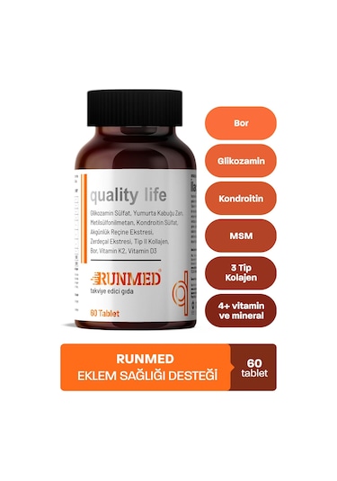 Quality Life Runmed Glukozamin Msm Kondroitin Tip 2 Kollojen 60 Tablet