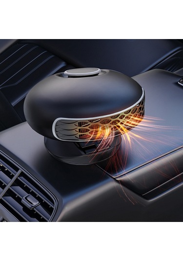 Kangvka 24v Siyah Otomobil Isıtıcı: Mevsimlere Uygun 2-in-1 Fonksiyonlu, 360 Döner, Hızlı Isınma, Buğu/pardaklık Temizleyici - Yf-180