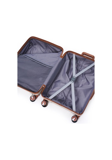 4 Lü Valiz Seti Elatae Exclusive Pro Polipropilen Kırılmaz Büyük - Orta - Kabin Boy Ve Makyaj Bej - Camel 5239