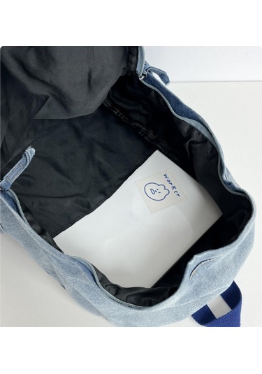 Jeemson Yıldız Desenli Gradyan Jean Sırt Çantası - Kalın Kumaşlı Büyük Kapasiteli Siyah Gradyan