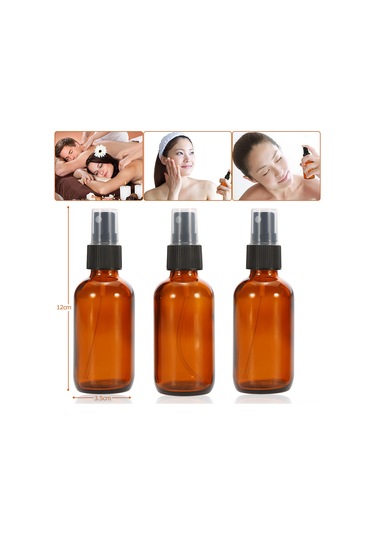 Teltree "3'lü Kehribar Cam Sprey Şişesi - 50ml İnce Sis Püskürtmeli Seyahat Kolaylığı"