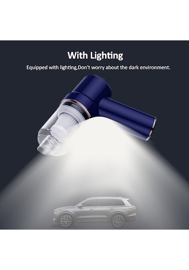 Maiyame 4000pa Güçlü Emişli 3 Ü 1 Arada Mini Elektrikli Süpürge, Led Aydınlatmalı Ve Taşınabilir 2 Nozul + 2 Fırça + Yer Fırçası + Usb Kablo