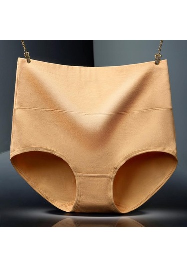 Amarant Büyük Beden Saf Pamuklu Minimalist Kadın İç Giyimi Ve Kalça Kadar Yüksek Bel İç Giyim Nefes Alabilir Külot Fuşya