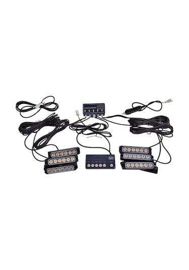 7 Fonksiyonlu Çakar Lamba 12-30v 6 Led 6 Adet Sarı Sarı Set / Lapa550-1