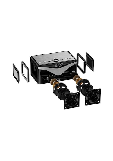 Soaiy S10 Taşınabilir Kablosuz Bluetooth Hoparlör - Dijital Saat & FM Radyo & USB & Hafıza Kartı - ZORE-219066