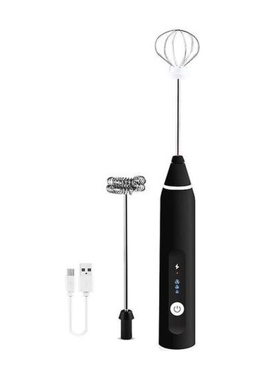 Soulader El Şarj Edilebilir Kablosuz Süt Köpürtücü - Taşınabilir Mini Süt Köpük Yapma Makinesi - Evde & Ofiste Pratik Sıcak Soğuk İçecek Karıştırıcı Siyah