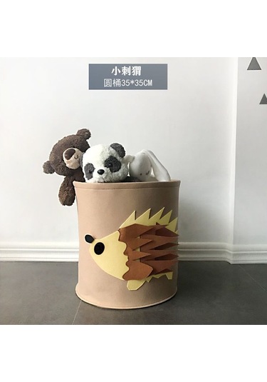 Büyük Kapasiteli Karikatür Hayvan Keçe Saklama Kovası Yıkanabilir Hedgehog