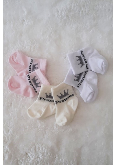 3lü Kız Erkek Bebek Yenidoğan Çorap Pamuklu Likralı Esnek 001
