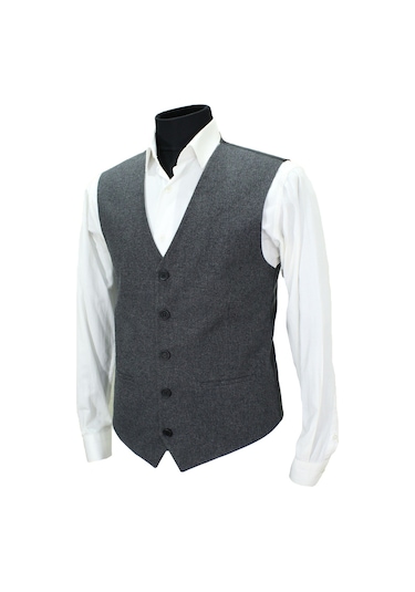 Mentor Regalo Erkek Yelek V Yaka Siyah Desenli 50578