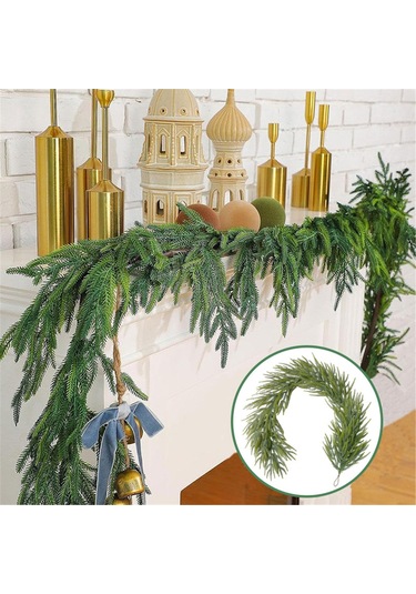 Ruicoo Noel Dekorasyonu Pe Yaprakları 150 Cm, Dışarıda/içerde Kullanıma Uygun, Saçma Saçma Görünüm, Kaliteli Ve Dayanıklı Yeşil Zemin Örgüsü