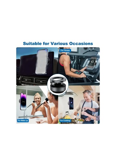 Xuweiwei Karanlık Gery Araba Vakum Manyetik Cep Telefonu Tutucu Süper Güçlü Emme 360 Derece Dönebilir Geri Çekilebilir Katlanabilir