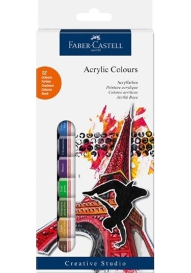 Faber Castell Akrilik Boya 12 Renk 12Ml Tüp 169501