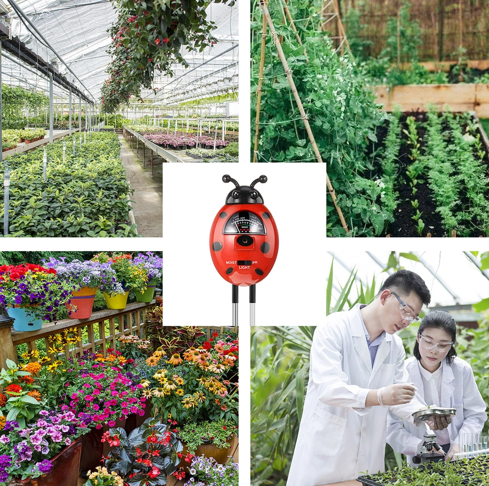 Neevoyu Bitki Toprak Analizi Aleti - Nem, Asitlik Ph 3.5-8 Ölçer - Böcek Şekli - Abs Malzeme - Pil Dahil Değil