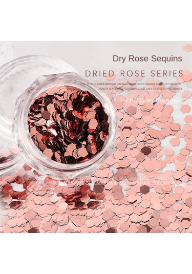 Qingmipy Kuru Gül Desenli Karışık Büyük Ve Küçük Pullu Şık Tırnak Dekoru