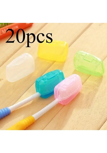 Willowhaven 20 Adet Taşınabilir Diş Fırçası Başlığı Saklama Kutusu Kapaklı Çeşitli Renkler Ev Seyahat